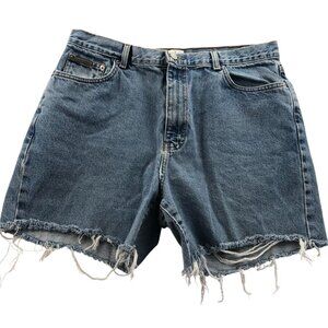 Vintage Calvin Klein Womens Jeans Shorts 34 Measured Casual Blue Denim Frayed